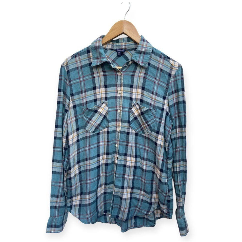 Aeropostale WomensLong Sleeve Button Up Plaid‎ Shirt L​​​